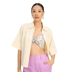 Áo Sơ Mi Nữ F2 Fashion & Freedom Linen The Art Of Styling AK609-V-S-0923 Màu Vàng Size S