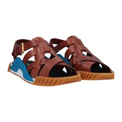 Dép Nam Dolce & Gabbana D&G Brown Cross Strap Sandals 11969956AK Màu Nâu Size 6