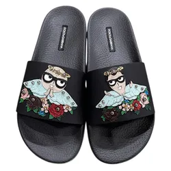 Dép Dolce & Gabbana D&G Designer Pattern CP41526 Màu Đen Họa Tiết Size 41