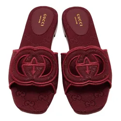 Dép Gucci Interlocking G Slide Sandals 7904479SF008549 Màu Đỏ Đô Size 36