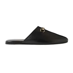 Dép Nam Gucci Horsebit Detailed Leather Slippers Màu Đen Size 39