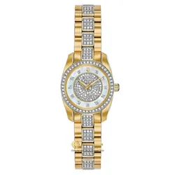 Đồng Hồ Nữ Bulova Swarovski Ladies Watch 98L241 Gold Tone Màu Vàng/ Trắng