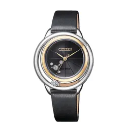 Đồng Hồ Nữ Citizen Sunrise Solitaire Limited Editinon Diamond  Eco-Drive Watch EW5524-16E Màu Đen