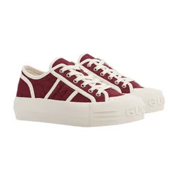 Giày Thể Thao Gucci Canvas Chunky Sneakers Màu Đỏ Trắng Size 36