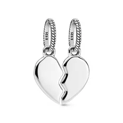 Hạt Vòng Charm Pandora Splittable Heart Engravable Heart 398915C00 Màu Bạc