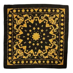 Khăn Nữ Versace Black & Gold Versace Signature Print 100% Silk Shawl Scarf Bandana Màu Đen Vàng