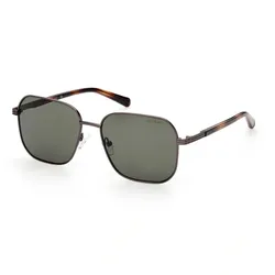 Kính Mát Nam Guess Matte Gunmetal Square Metal Sunglasses GU00051-07N-57 Màu Xanh