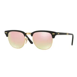 Kính Mát Rayban Clubmaster Folding Sunglasses RB2176 901S7O 51 Màu Hồng/Đen