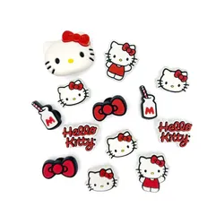 Set 13 Charm Cho Dép Crocs Jibbitz Hello Kitty Red Màu Đỏ Trắng