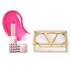 Set Son Dưỡng + Gương Valentino Spike Disco Lip Balm 302R Extra Pink Màu Hồng Tươi