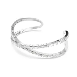 Vòng Đeo Tay Nữ Swarovski Hyperbola Cuff Infinity, White, Rhodium Plated 5677625 Màu Trắng