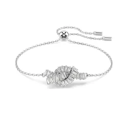 Vòng Đeo Tay Nữ Swarovski Matrix Bracelet Baguette Cut Knot White Rhodium Plated 5731101 Màu Bạc Trắng