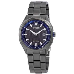 Đồng Hồ Nam Citizen WDR Eco Drive Blue Dial Men Watch AW1147 52L Xám Đậm