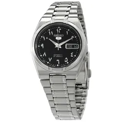 Đồng Hồ Nam Seiko 5 Automatic Black Arabic Dial Stainless Steel Men's Watch SNK063J5 Màu Bạc Đen
