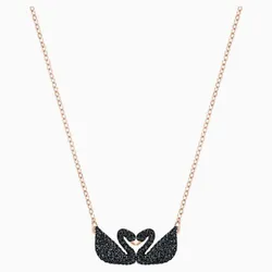 Dây Chuyền Swarovski Iconic Swan Necklace, Black, Rose-Gold Tone Plated 5296468 Thiên Nga