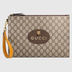 Túi Cầm Tay Gucci Neo Vintage GG Supreme Pouch Màu Nâu