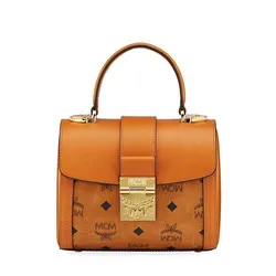 Túi Xách Tay MCM Tracy Visetos Leather Top-Handle Bag Màu Nâu