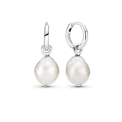 Khuyên Tai Pandora Freshwater Cultured Baroque Pearl Hoop Earrings