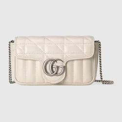 Túi Đeo Chéo Gucci Sac Super Mini GG Marmont Màu Trắng