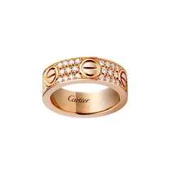 Nhẫn Jewery Luxury Love Full Kim Cương Hở Logo Vàng Hồng