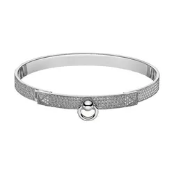 Vòng Đeo Tay Hermès Collier De Chien Đính 476 Kim Cương Vàng Trắng