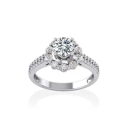 Nhẫn Jemmia Diamond Moissanite Nữ 14K NF2021102348 Vàng Trắng (Giá Chưa Bao Gồm Đá Chủ)