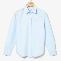 Áo Sơ Mi Lacoste Women's Regular Fit Oxford Cotton Shirt Màu Xanh Blue Size 40