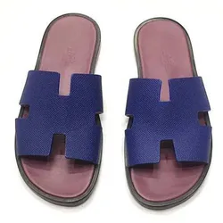 Dép Hermès Izmir Sandal Bleu Glacier Màu Xanh Navy Size 40