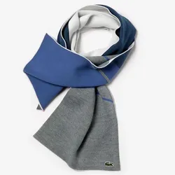 Khăn Lacoste Cotton Blend Jacquard Scarf-Red RE8616 Màu Xanh Phối Xám