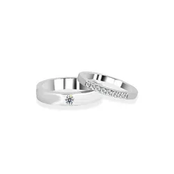 Nhẫn Cưới Kim Cương Jemmia Diamond 18K NC2021092315 Màu Trắng (Giá Chưa Bao Gồm Đá Chủ)