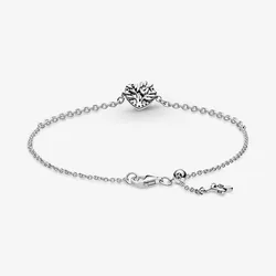 Vòng Đeo Tay Nữ Pandora Heart Family Tree Chain Bracelet 599292C01 Màu Bạc
