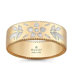 Nhẫn Gucci Icon Ring 18k Yellow Gold, Enamel Màu Vàng