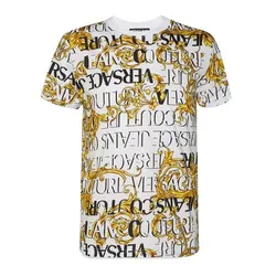 Áo Thun Versace Jeans Couture Patterned T-Shirt 73GAH6S0 JS099 G03 Màu Trắng Size M