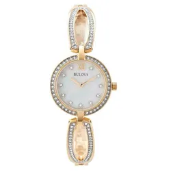 Đồng Hồ Nữ Bulova 98L225 Quartz Màu Trắng/Vàng