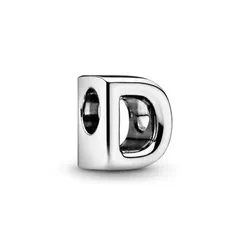 Hạt Vòng Charm Pandora Letter D Alphabet 797458 Màu Bạc