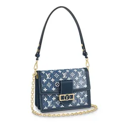 Túi Đeo Vai Nữ Louis Vuitton LV M59631 Dauphine MM Màu Denim