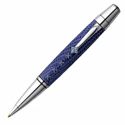 Bút Bi Montblanc Bohème Penna A Sfera Con Topazio E Pelle Blu 9932 Màu Xanh Bạc