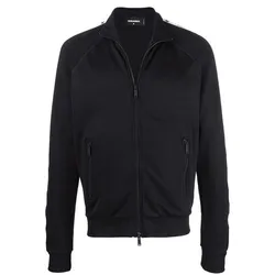 Áo Khoác Dsquared2 Logo Tape Zip Up Sweatshirt Màu Đen