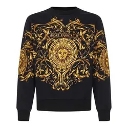 Áo Nỉ Versace Jeans Couture Baroque Sun Sweatshirt Black Màu Đen Vàng