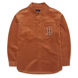 Áo Sơ Mi MLB Overfit Corduroy Logo 3AWSB0226-43BRS Màu Nâu