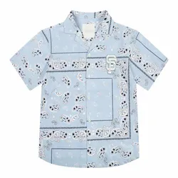 Áo Sơ Mi MLB Paisley Back Logo Short-Sleeved Shirt San Francisco Giants 31WSH3131-14S Màu Xanh Blue