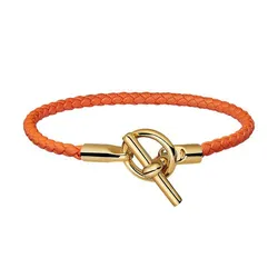 Vòng Đeo Tay Hermès Glenan Double Tour Bracelet Màu Cam Size T1