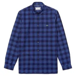 Áo Sơ Mi Lacoste Men Regular Fit Checked Patterned Navy Blue Shirt CH0145 00 CSB Màu Xanh Navy Size S