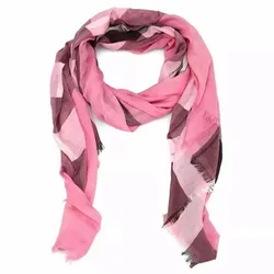 Khăn Quàng Cổ Burberry Sheer Mega Check Scarf Rose Pink Fringe Màu Hồng