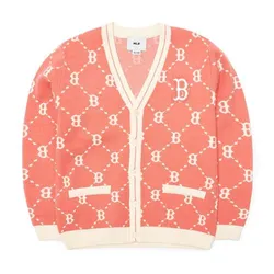 Áo Cardigan Trẻ Em MLB Monogram Boston Red Sox 7AKCM0124-43COS Màu Hồng Cam