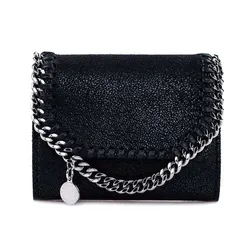 Ví Stella McCartney Black Falabella Shaggy Deer Small Wallet Màu Đen