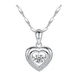 Dây Chuyền Lili Jewelry Hình Trái Tim Đính Đá CZ LILI_262454 Màu Bạc