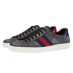 Giày Sneaker Gucci Baskets En Toile GG Supreme Ace Pour Homme Màu Xám Size 39.5