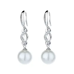 Khuyên Tai LiLi Jewelry Đính Đá CZ, Ngọc Trai LiLi_285761 Màu Trắng Size 10mm