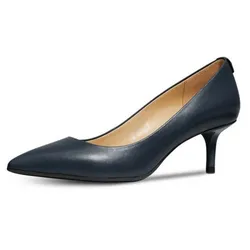 Giày Cao Gót Michael Kors MK Flex Kitten Pump Admiral Leather Màu Xanh Navy Size 36